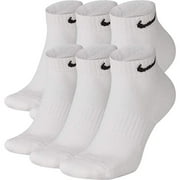 NIKE Unisex Everyday Cotton Cushioned Low Rise Training Socks with DRI-FIT Technology, White, Large ( Pack of 6 Pair)