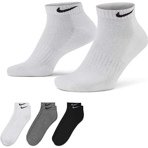 Nike Unisex Everyday Cushioned Training Low Socks 3 Pairs, Multi-Color, Small