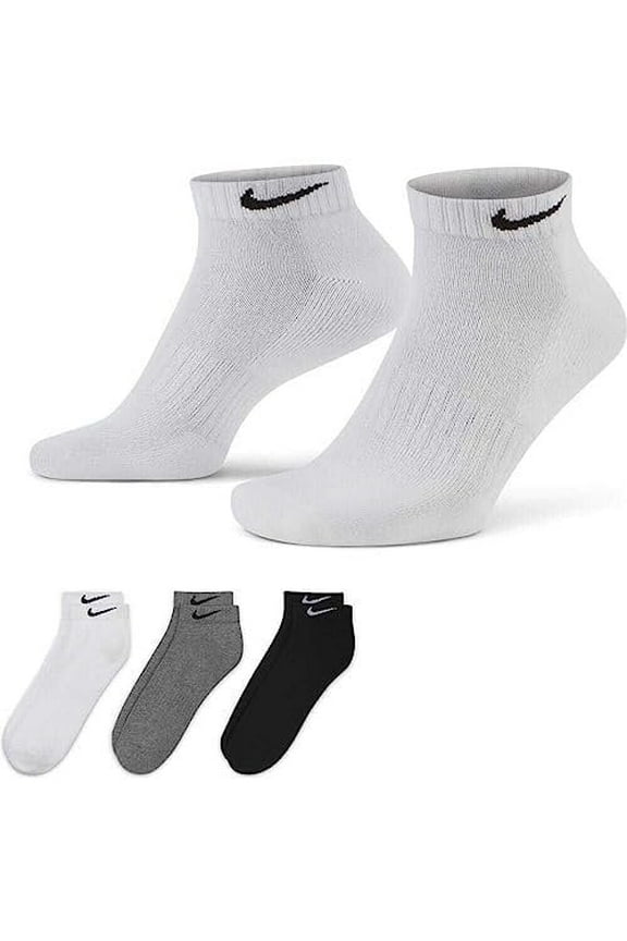 Unisex Everyday Cushioned Training Low Socks 3 Pairs, Multi-Color, Small