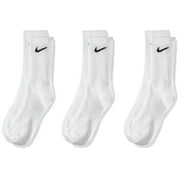 Nike Unisex Everyday Lightweight Crew Training Socks 3 Pair White/Black, L