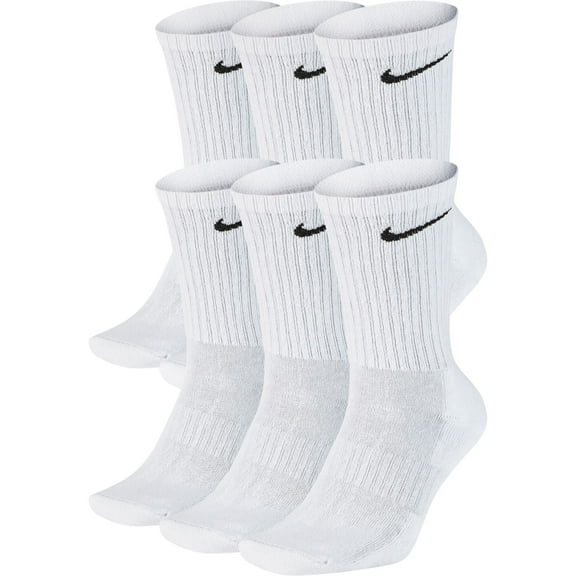 Nike Unisex Everyday Sweat-Wicking Athletic Socks, White (6 Pack)