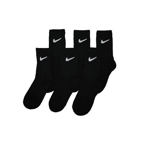 Nike Unisex Kids 6-Pack Crew Socks Black Size 7C-10C RN0373-023