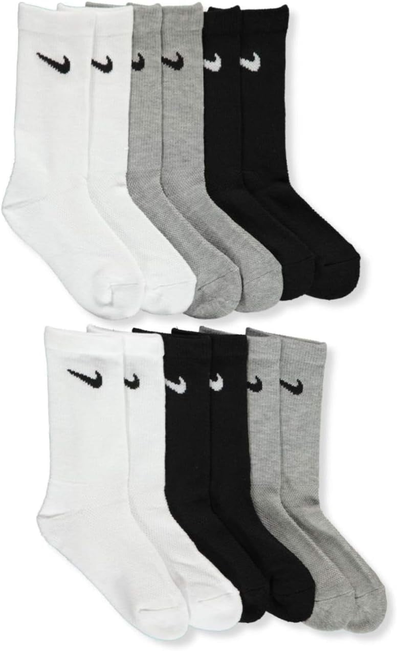 Nike Unisex Toddler Kids 6 Pack Cushioned Ankle Crew Socks Multi Size 5 7 Walmart