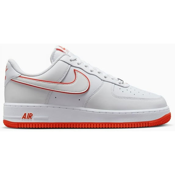 Nike; Unisex Shoes Air Force, White Red, Size 10.8 inches (27.5 cm)