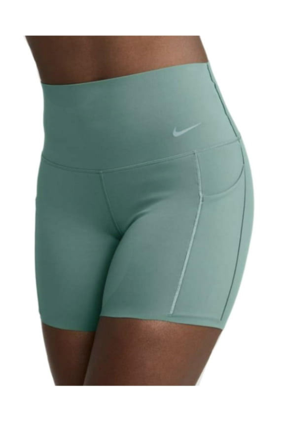 Universa Women's Medium-Support High-Waisted 5" Biker Training Shorts with Pocket (US, Alpha, Small, Regular, Regular, Bicoastal Green 361)