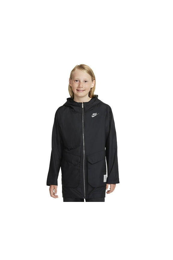 Utility Pack Jacket Boys Active Hoodies Size L, Color: Black/Black