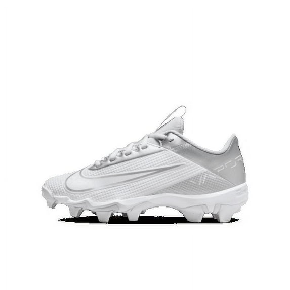 Nike Vapor Edge Shark 2 Little/Big Kids' Football Cleats Color: White/White/Pure Platinum/Metallic Silver Size: 2Y