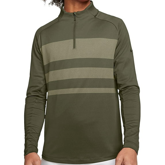 Nike Vapor Mens Color Block Dri-Fit Half Zip Pullover Sweater (2XLarge, Olive)