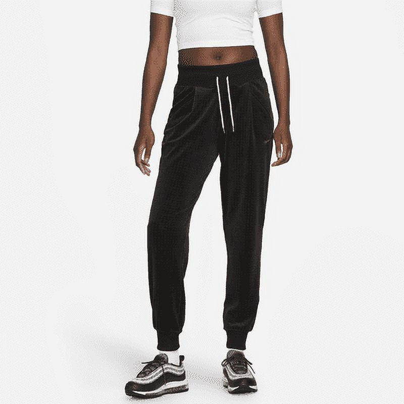 nike velour joggers black