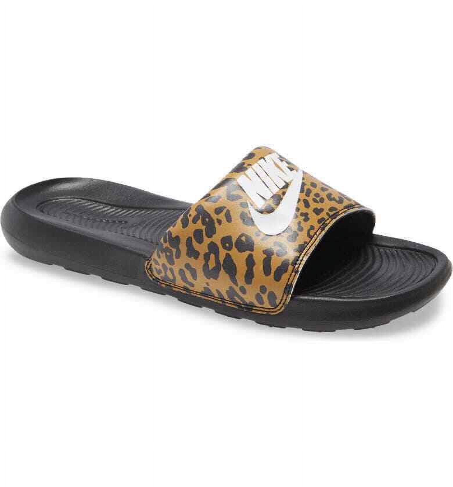 nike leopard print flip flops