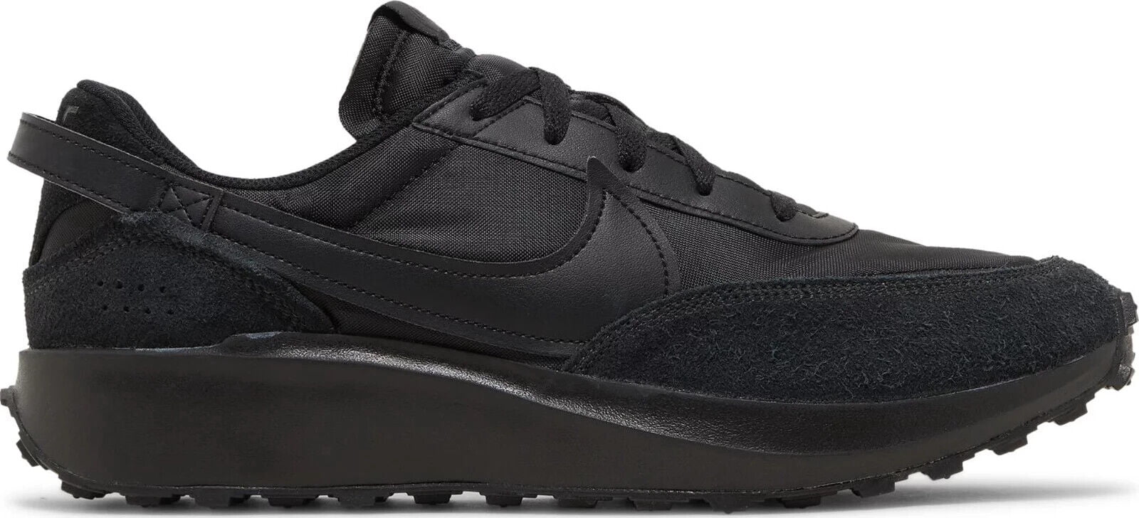 Nike Waffle Debut Men's Triple Black DH9522-002 Lace Up Athletic Sneakers Shoes