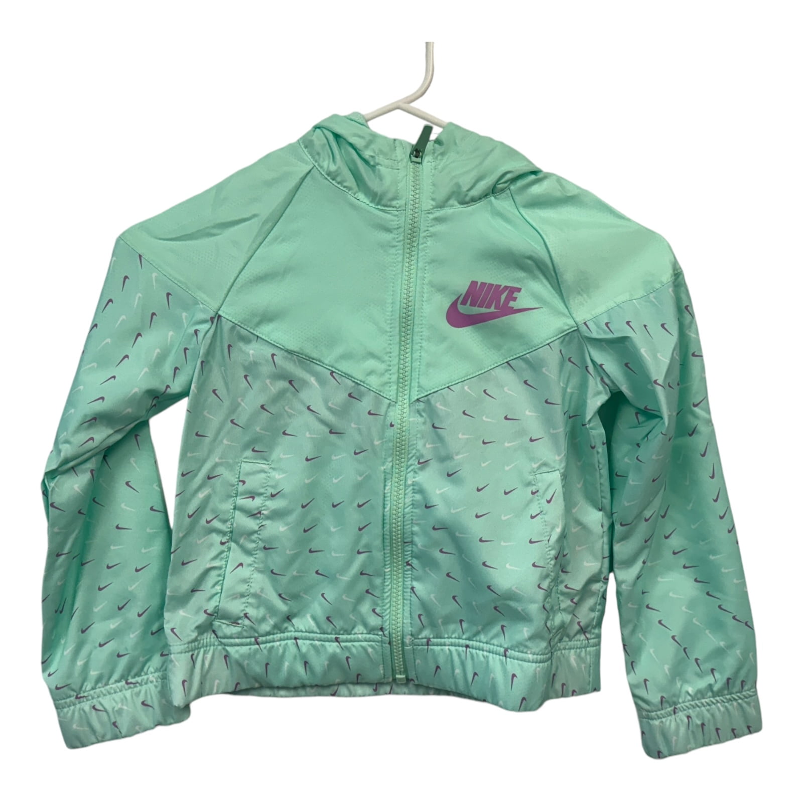 Nike Windrunner Big Kids Girls Teal Full Zip Windbreaker Jacket DM8234 379 Large Walmart