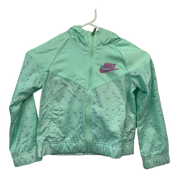 Nike Windrunner Big Kids Girls Teal Full-Zip Windbreaker Jacket (DM8234-379) (X-Large)