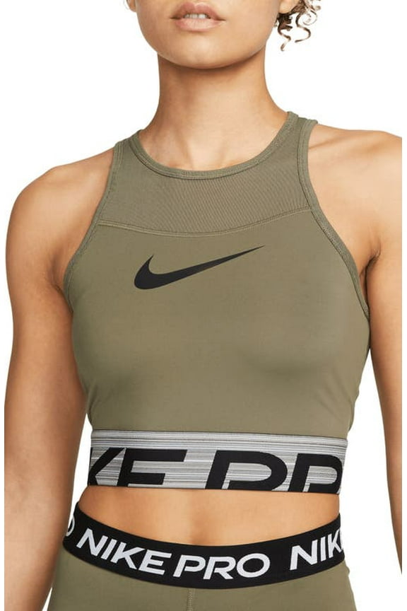 Women Pro Dri-FIT Graphic Cropped Training Top DM7689-222 Green Size Small