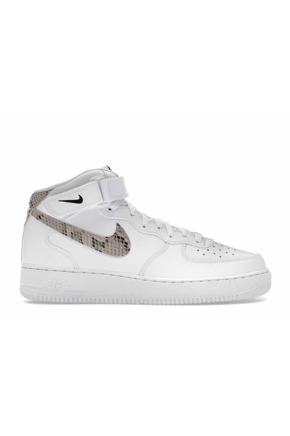 Women's Air Force 1 '07 Mid White Snake Swoosh Shoes, from StockX