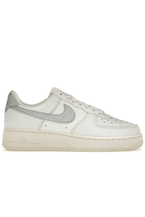 Women's Air Force 1 '07 Summit White Sail White Metallic Silver Shoes, from StockX