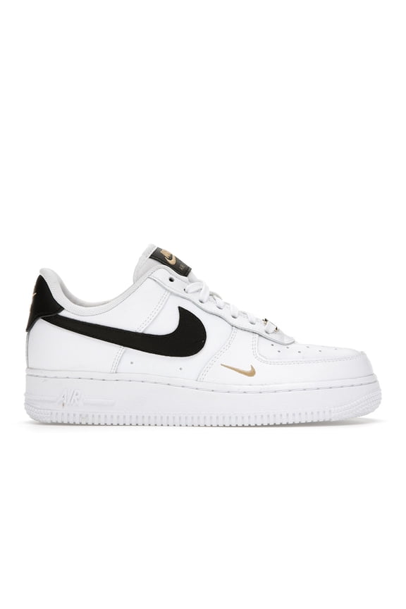 Women's Air Force 1 Low '07 Essential White Black Gold Mini Swoosh Shoes, from StockX