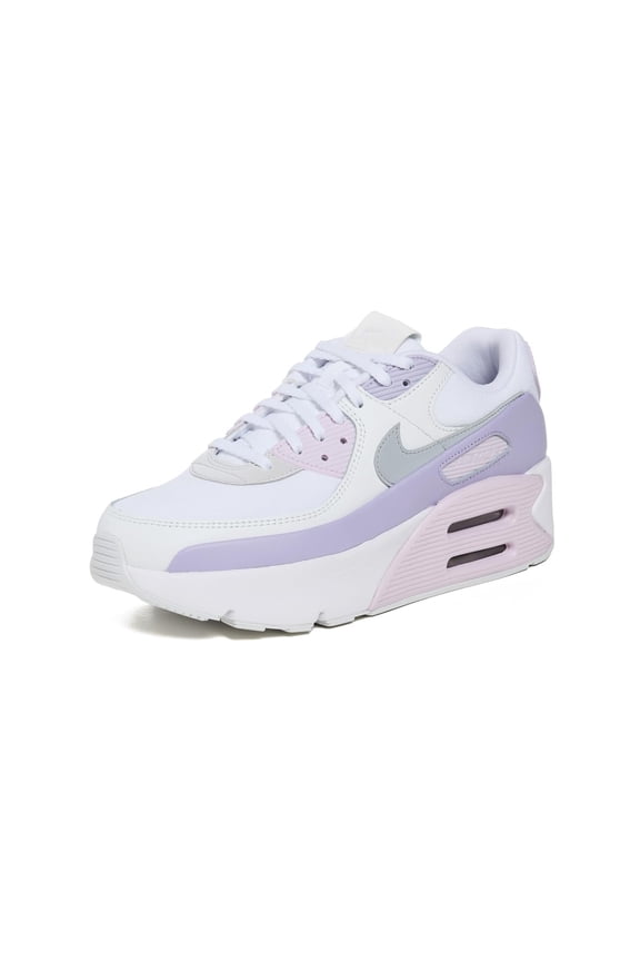 Women's Air Max 90 LV8 Sneakers, White/Wolf Grey/Hydrangeas, 9.5 Medium US