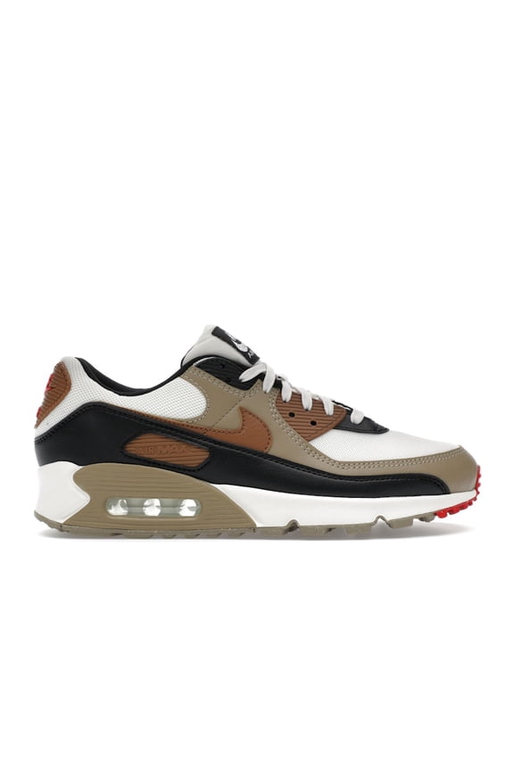 Women's Air Max 90 Phantom Black Fire Red Light British Tan Running Shoes, from StockX