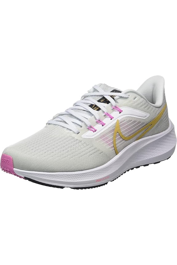 Women's Air Zoom Pegasus 39 Trainers, White Wheat Gold Pure Platinum, 8