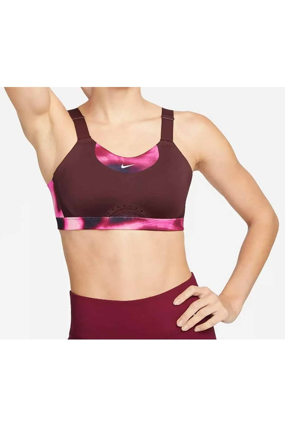 Women's Alpha Icon Clash High Support Adjustable Sports Bra - Maroon/Pink - Large (A-B)