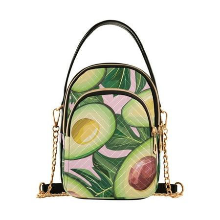 joogoo Women Exotic Avocado Chain Crossbody Bags Shoulder Handbag Phone Purse