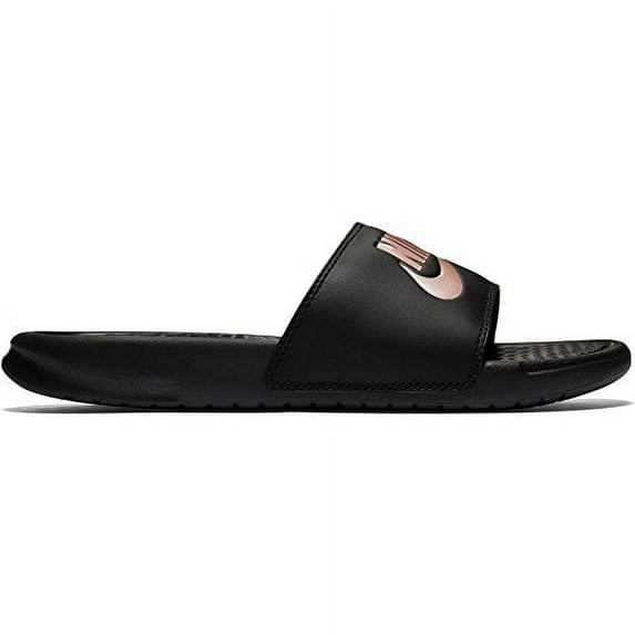 Nike Women's Benassi Jdi Black / Rose Gold - Ankle-High Sport Slide Sandals
