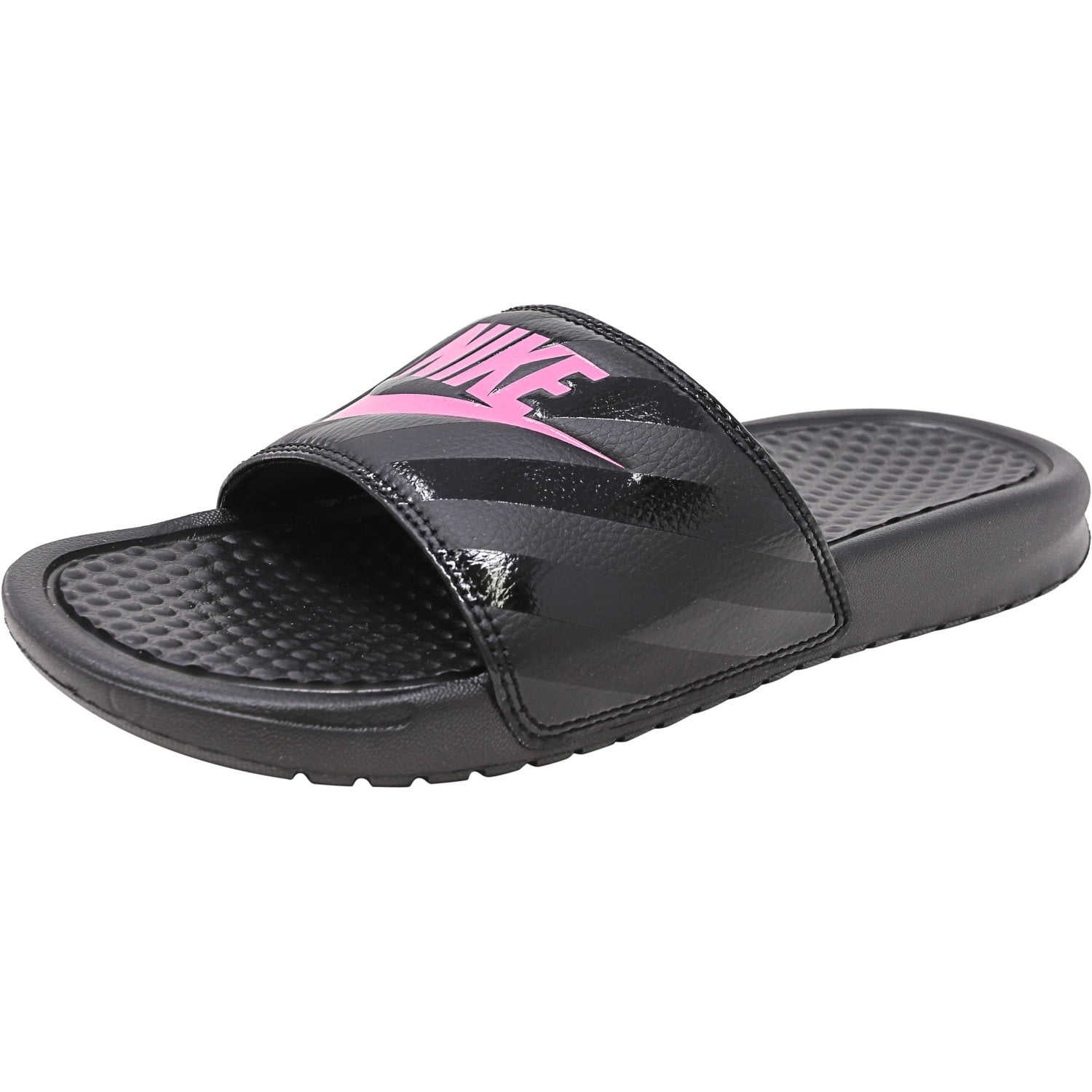 Nike Benassi Jdi Black / Vivid Pink - Slide Sandals -