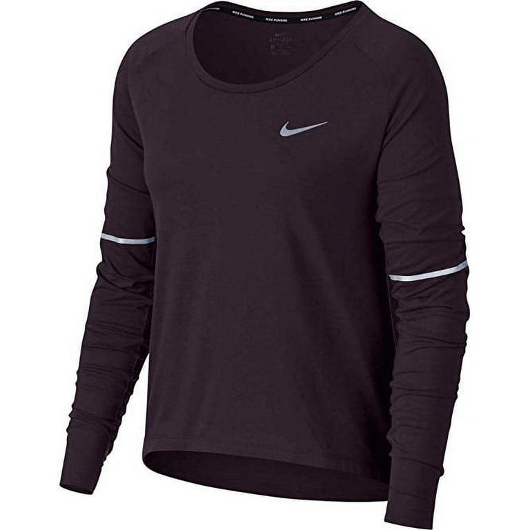 Nike Women s Breathe Long Sleeve Running Top Port Wine X Small Walmart