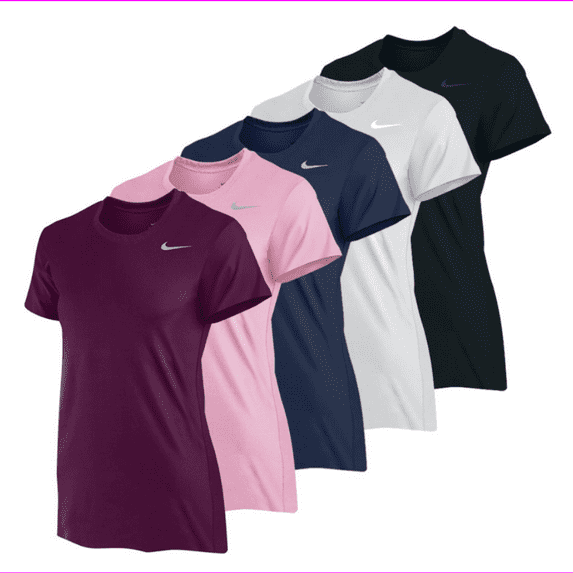 Nike Women's Curved hem Dri Fit comfortable Legend Performance T shirt S/Black