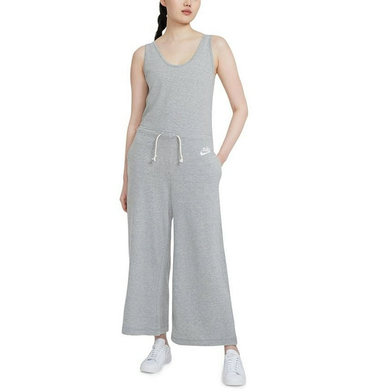 Nike Women's Drawstring Waist Sleeveless Jumpsuit Gray Size Large