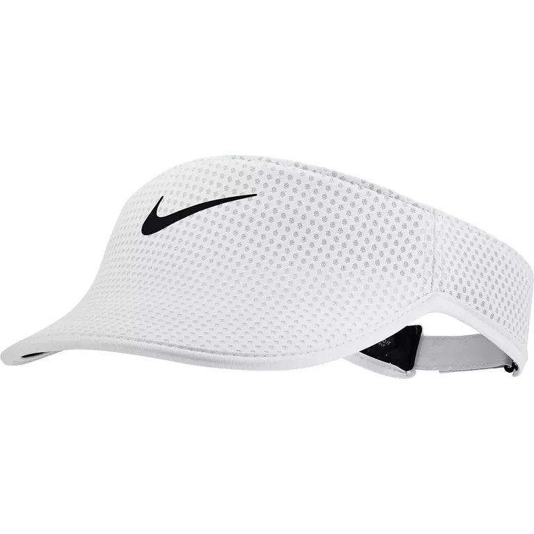 Nike Women s Dri FIT Aerobill Running Visor White Black One Size Walmart