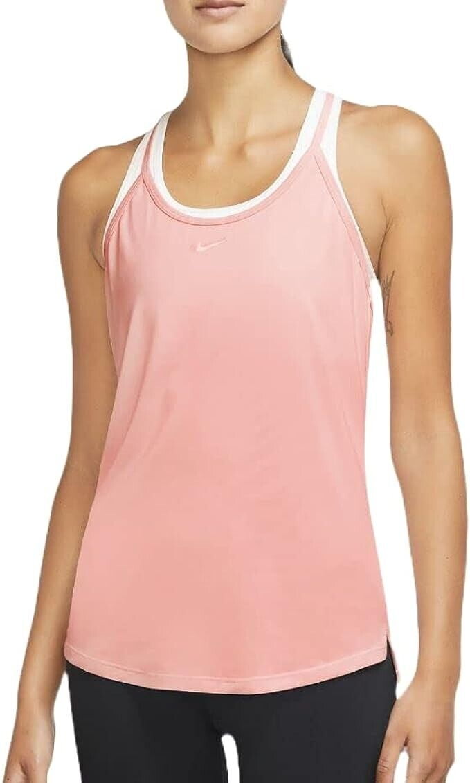 Nike Dri-Fit Racerback Tank Pink/white with built in Bra size M