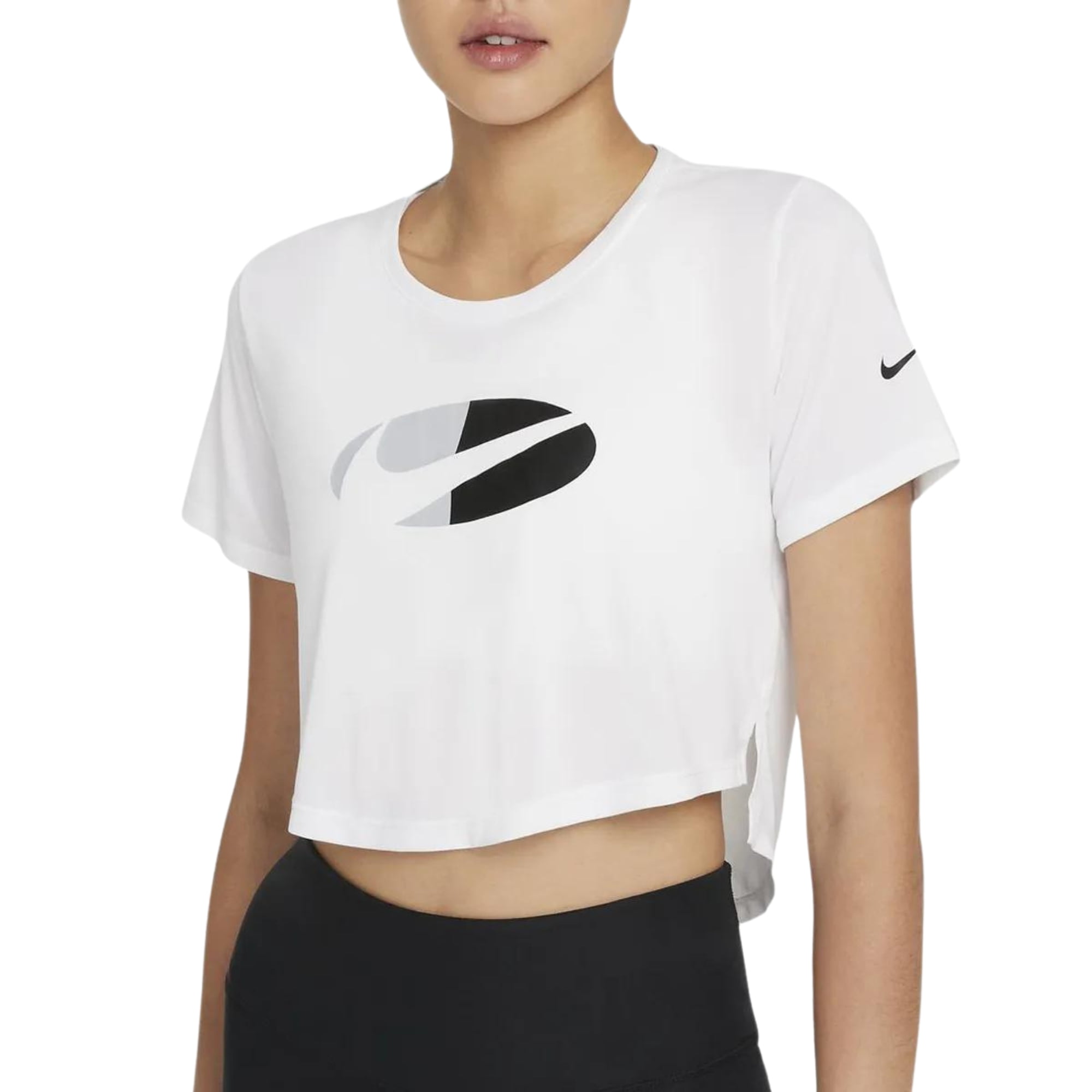 ★ Nike★ One Fitted Dry Fit Short Sleeve Crop Top W White Nike Women's Dri-FIT One Cropped Short Sleeve Shirt Large