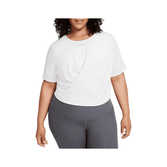 Nike Dri-FIT One Luxe Women's Twist Cropped Short-Sleeve Top Color: White Size: XL
