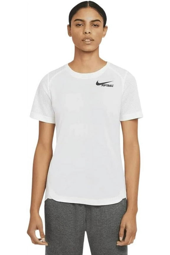 Women's Dri-FIT Short-Sleeve Softball Top - White -(Large)