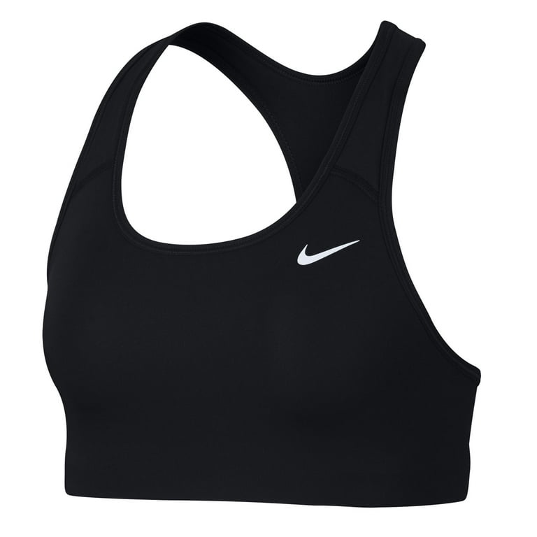 Nike Women's Dri FIT Swoosh Medium Support Non Padded Sports Bra Black Size  Large 