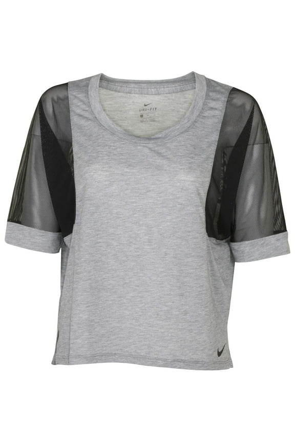 Women's Dri-Fit Breathe Training Top (Small, Heather Grey/Black)