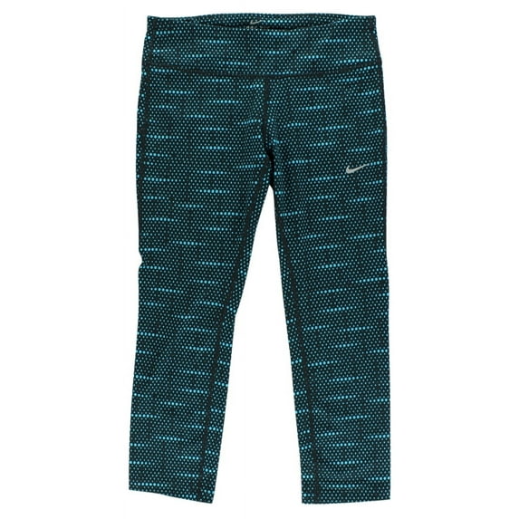 Nike Women's Dri Fit Epic Run Printed Capri Black/Blue Xs, Color: Black/Blue