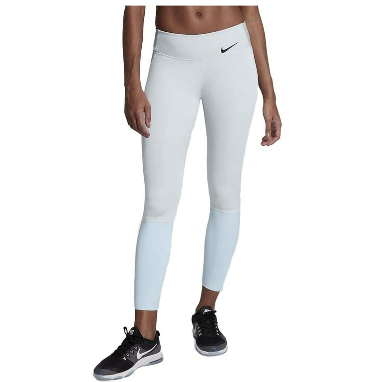 Nike Women's Dri-Fit Legendary Mid Rise Training Tights (Cool Grey/Sky Blue,  Large) 