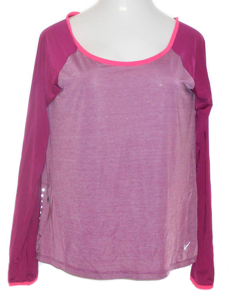 Nike Women's Dri-Fit Long Sleeve Purple/Pink Running Shirt - image 1 of 1