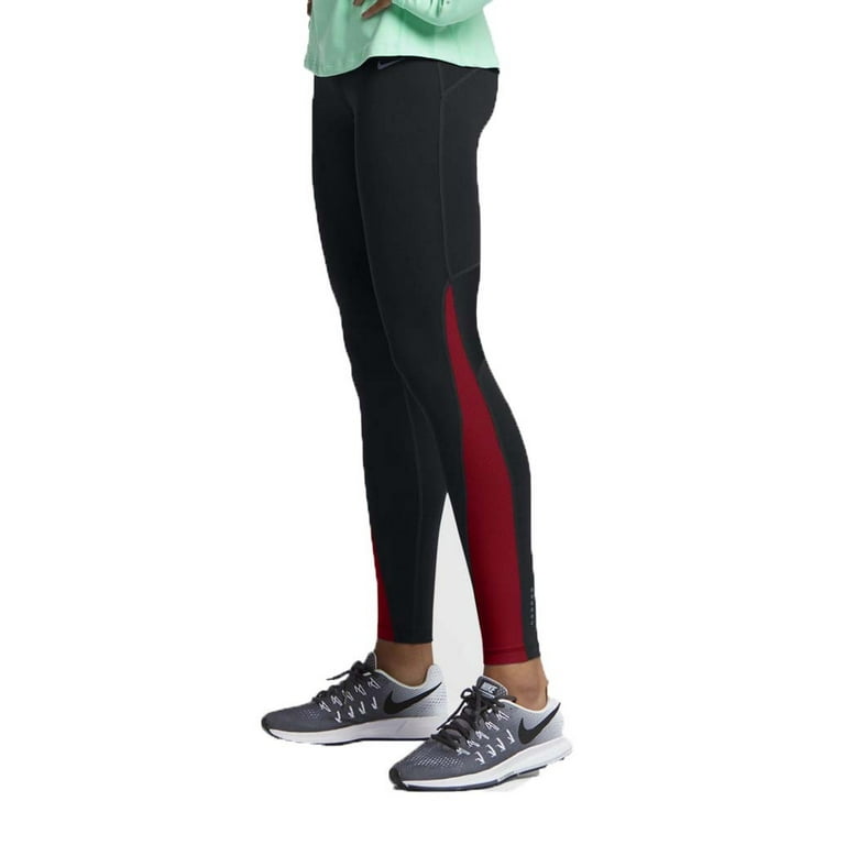 Nike Women's Dri-Fit Power Racer Running Tights-Black/Red 