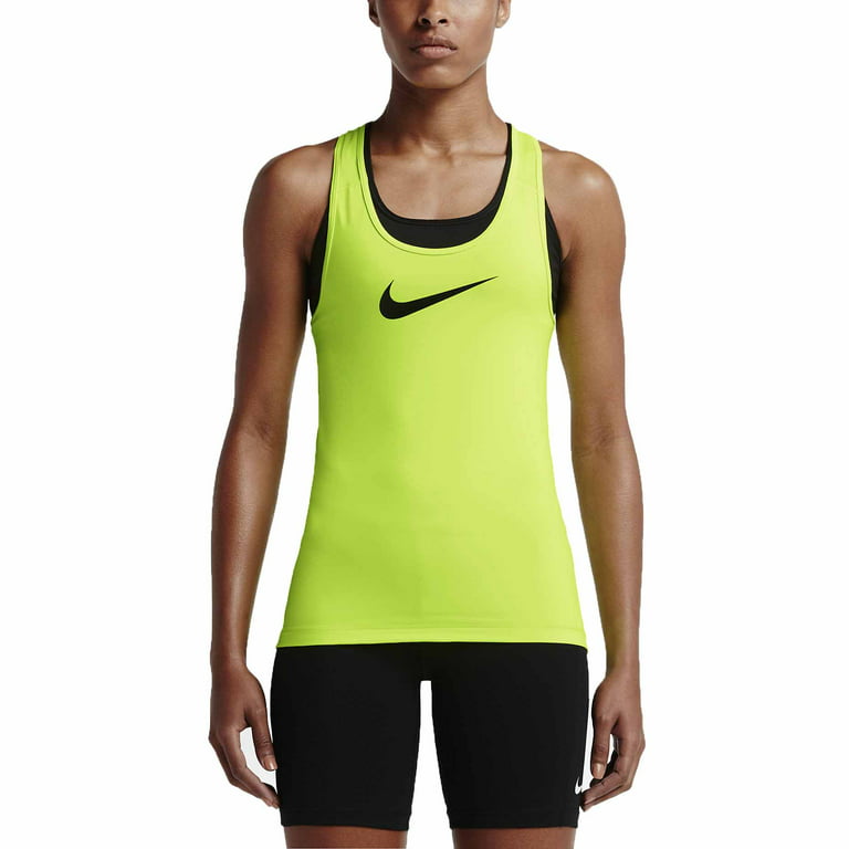 Nike Women's Dri-Fit Pro Training Tank Top-Neon Yellow 