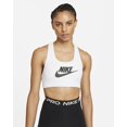 thumbnail image 1 of Nike Women's Dri Fit Swoosh Futura Mid Impact Sports Bra White Size Small, 1 of 3