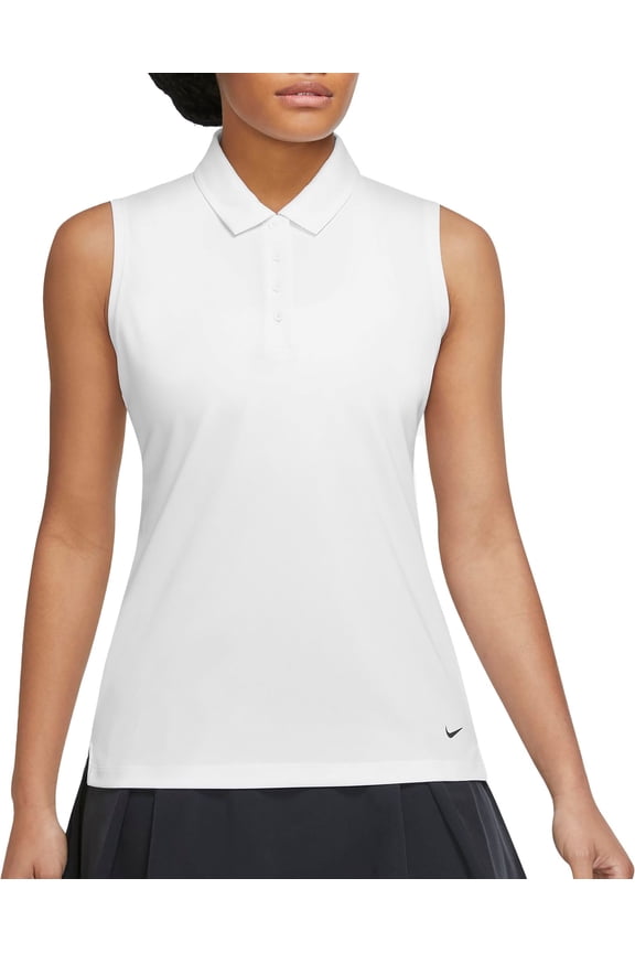 Women's Dri-Fit Victory Sleeveless Golf Polo (White, L)