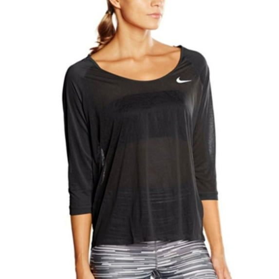 Nike Women's Dri-fit Cool Breeze 3/4 Sleeve Sheer Running Top