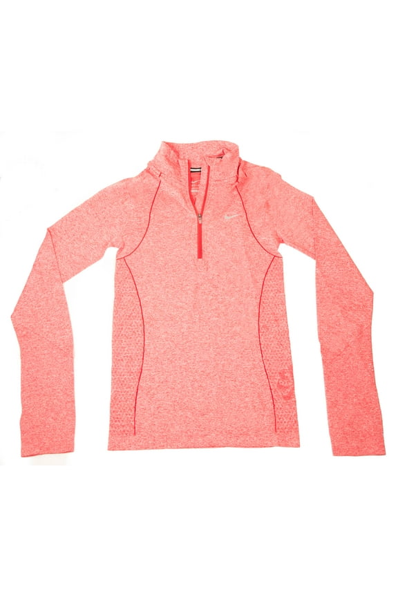 Women's Dri-fit Knit Long Sleeve Half Zip Running Shirt Hyper Punch