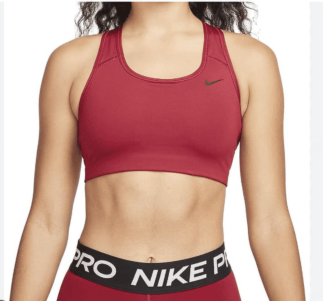 Nike Women's Pro Classic Swoosh Compression Graphic Sports Bra - Carbon  Heather/Black - Size XS 