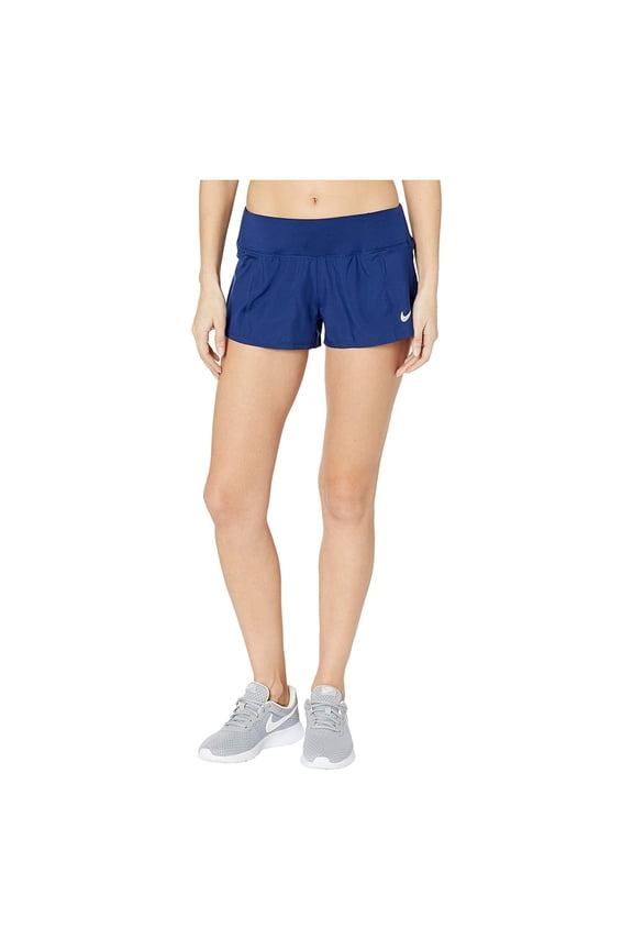 Women's Dry Crew Running Shorts, Blue Void/Reflective Silver, L
