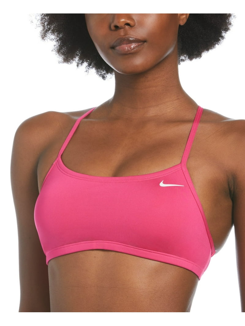 Nike Women's Essential Racerback Bikini Top Swimsuit Pink Size X